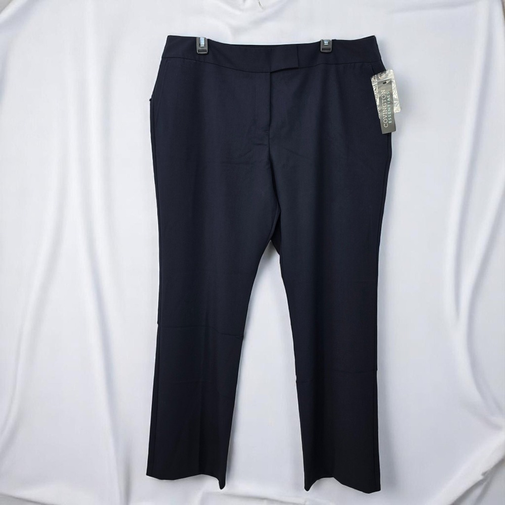 Covington Essentials Woman 18 Straight Leg Dress Pants Career Workwear Navy Blue